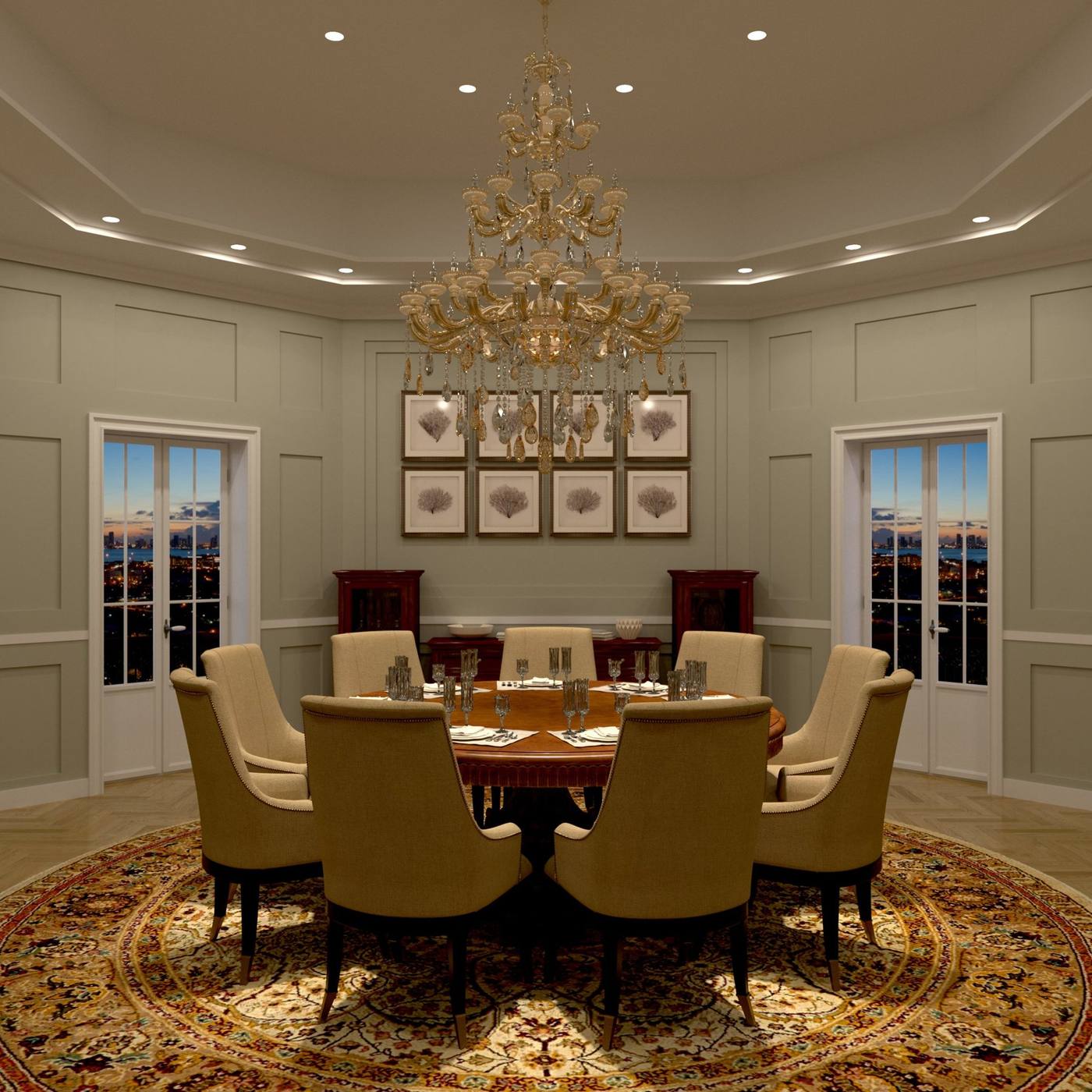 A dinner scene, one touch